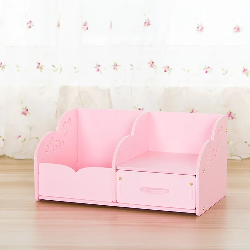 Pink HECARE коробка для макияжа из ПВХ, Европейский Розовый органайзер для косметики, водонепроницаемые пластиковые контейнеры для дома и ванной, шкатулка для хранения украшений - Цвет: Pink