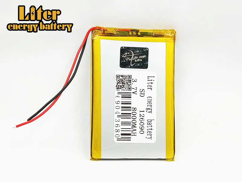

3.7V 8000mAh 126090 lithium polymer battery Li-Po Rechargeable Batteries For MP3 MP4 MP5 Tablet PC DVD GPS MID Electric toys