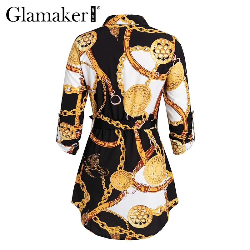 Женское платье мини Glamaker винтажное облегающее на шнурках с цепным принтом в