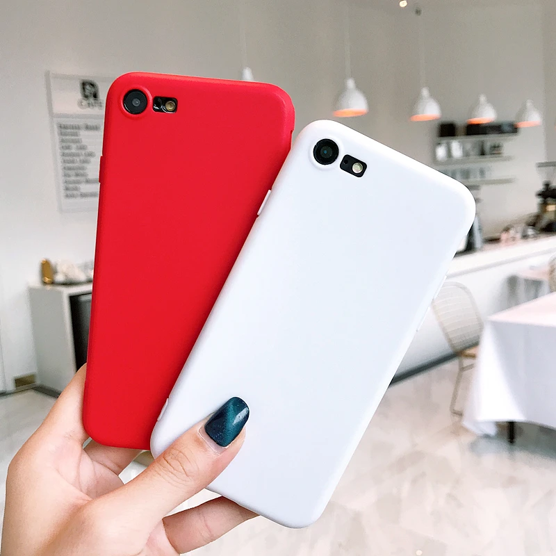 Ультратонкий однотонный чехол для iPhone 8 7 6 6S Plus мягкий силиконовый из ТПУ X XS Max XR