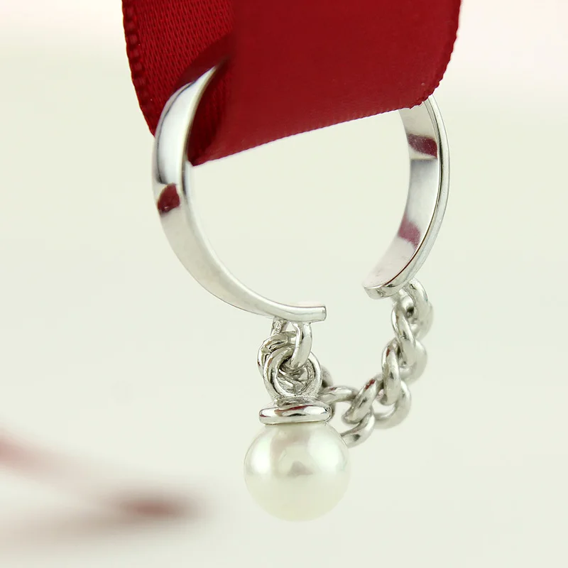 ROCKART Настоящее серебро 925 пробы жемчужные кольца в виде ракушек круглые цепочки