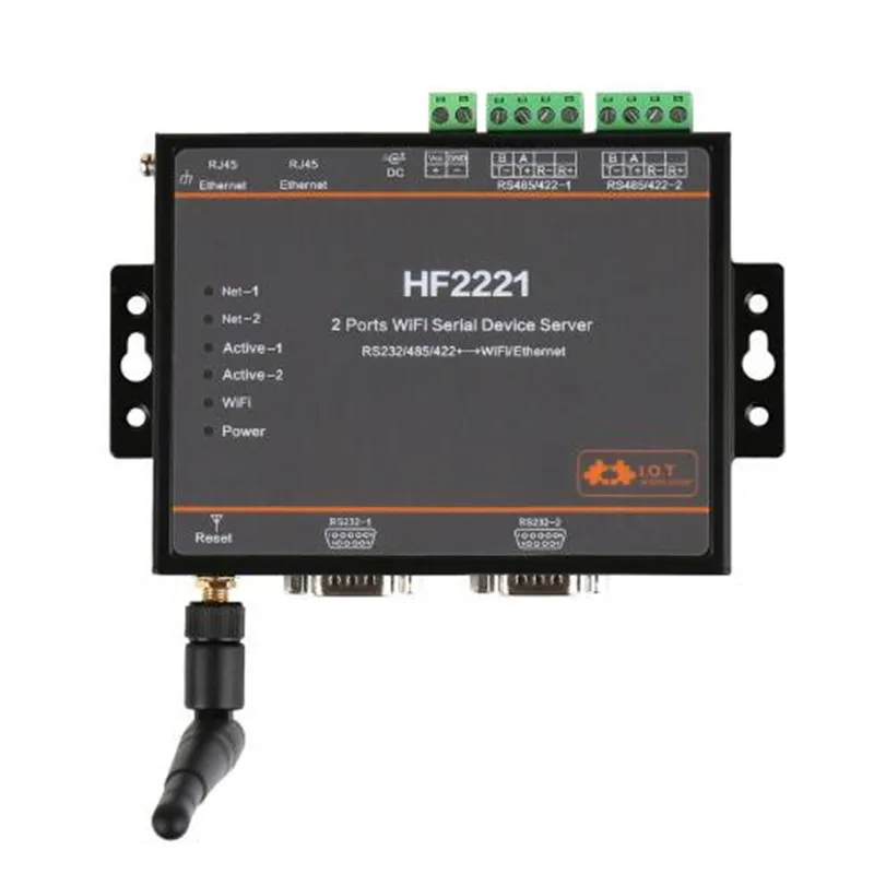 1 шт./упак. 2221 промышленный блок Modbus 2 порта последовательный сервер RS232/RS485/RS422 к WiFi