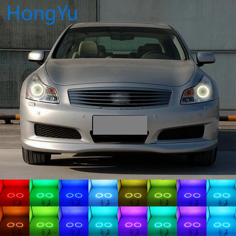 Новейший цветной RGB светодиодный фонарь Angel Eyes Halo Ring Eye DRL Радиочастотный пульт