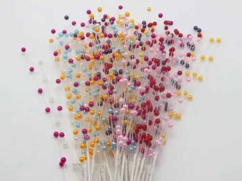 Mixed Colour 100 букет жемчужных цветов стволовых гирлянда из бусин спреи Свадебный букет Вечерние - Color: Mixed Colour