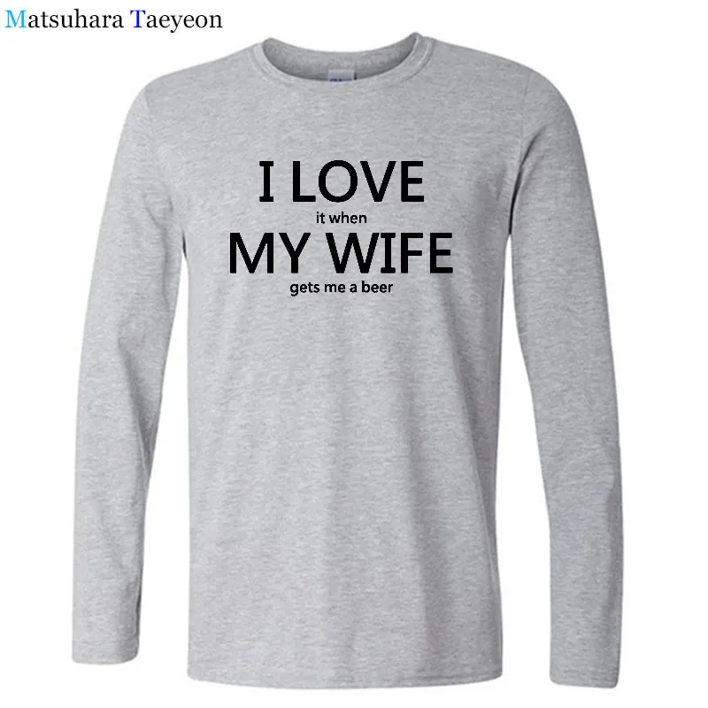Новая летняя футболка с надписью I Love My Wife забавное пиво юмором Мужская хлопковая