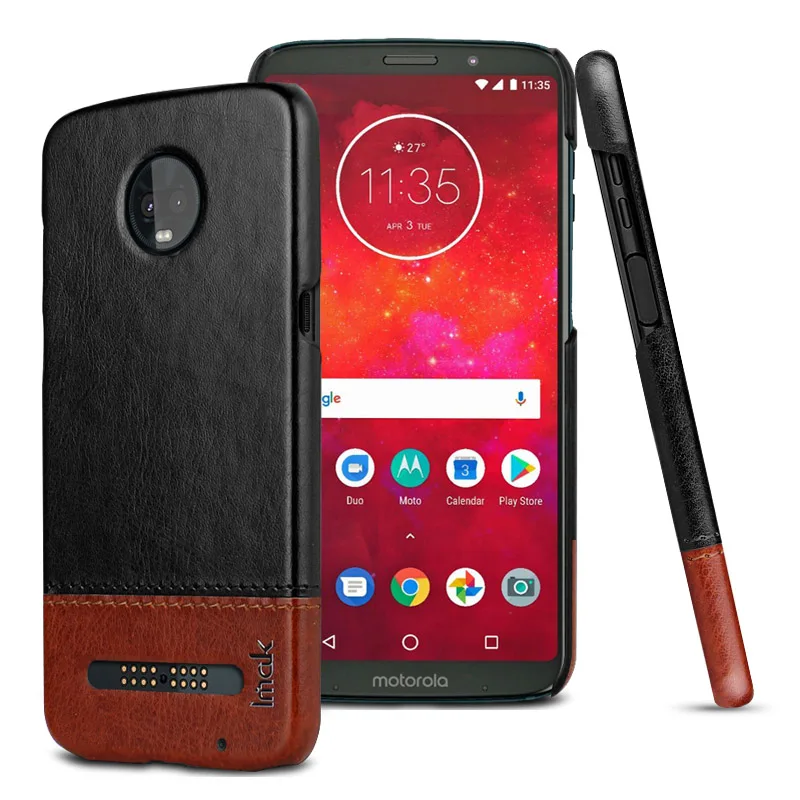 Кожаный чехол IMAK Для Motorola Z3 Play для Moto задняя крышка MotoZ3 Z3Play чехлы | Мобильные