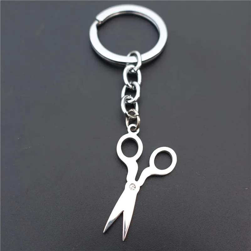 

Rhinestone Scissors Keyring Fashion Stainless Steel Keychains Jewelry