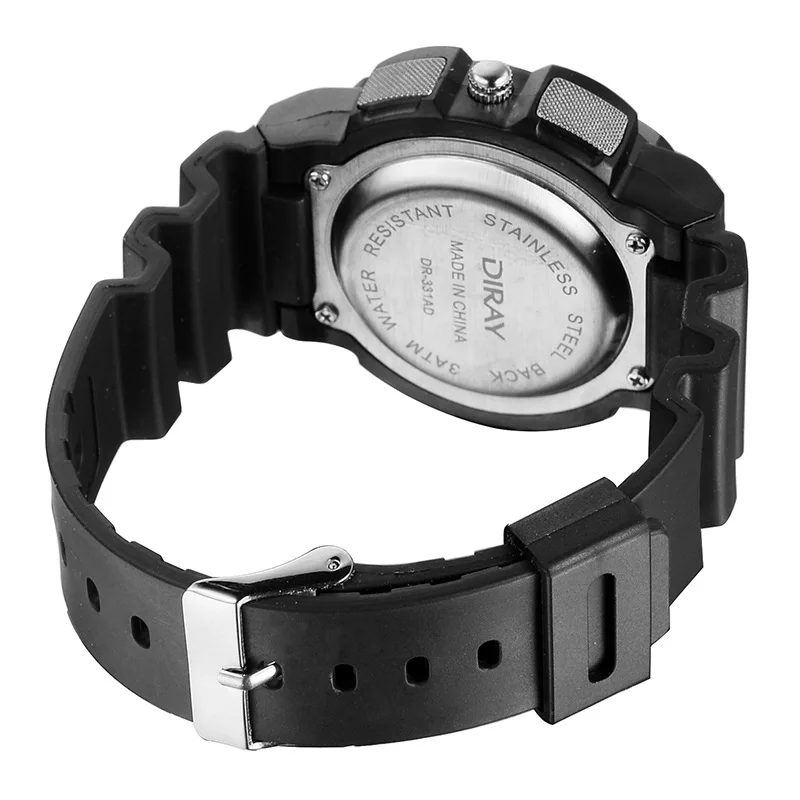 DIRAY Топ бренд двойной дисплей часы водонепроницаемые спортивные цифровые