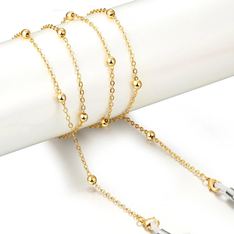 Glasses Metal Chain For Women Men Sunglasses Beaded Eyeglass Lanyard Hold Straps Eyewear Retainer Jewelry Rope AG006 |