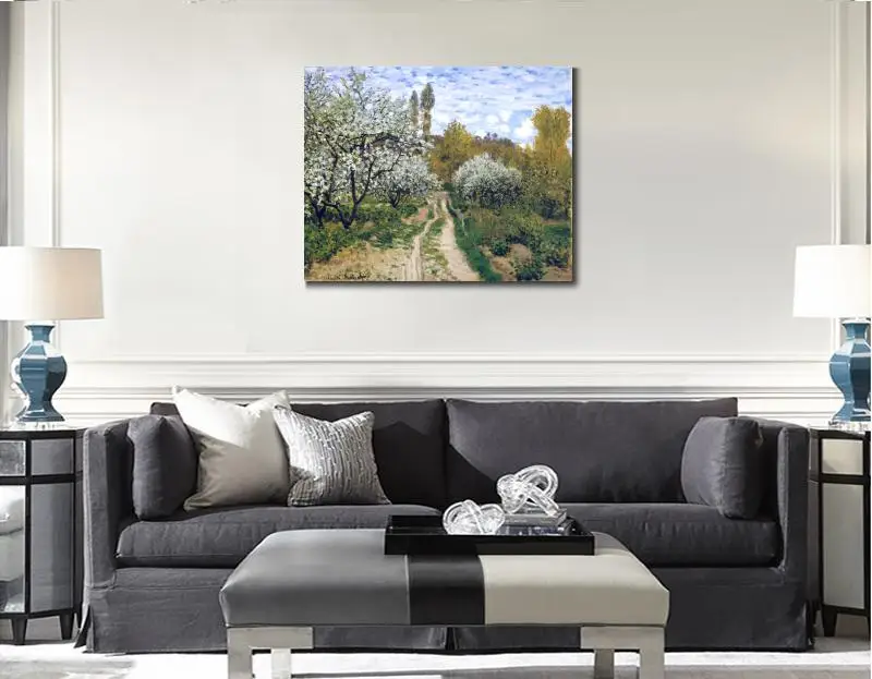 Высококачественная Картина Клода Моне современное искусство деревья в цветах