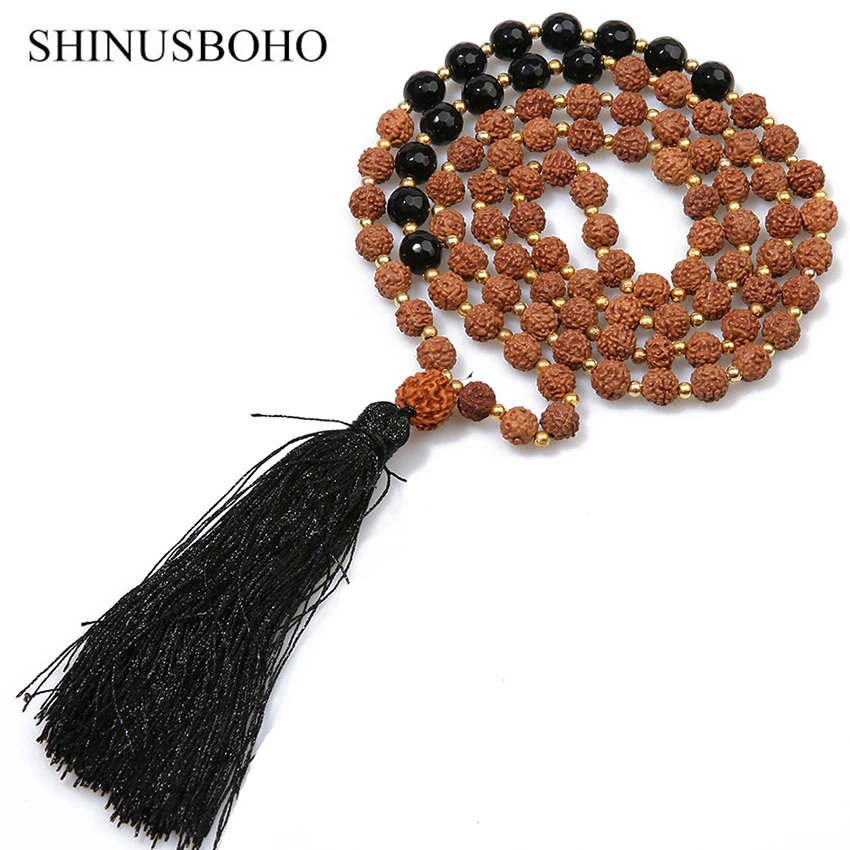 Модное женское ожерелье SHINUS BOHO полудрагоценные камни бусины Бодхи украшения для