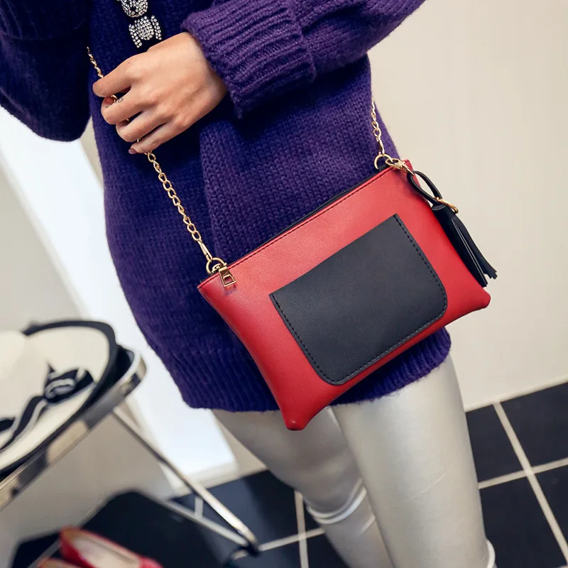 Женская мода Crossbody Сумка Черная Кожа Сумки Мода Сак Главная Твердые Одноместный