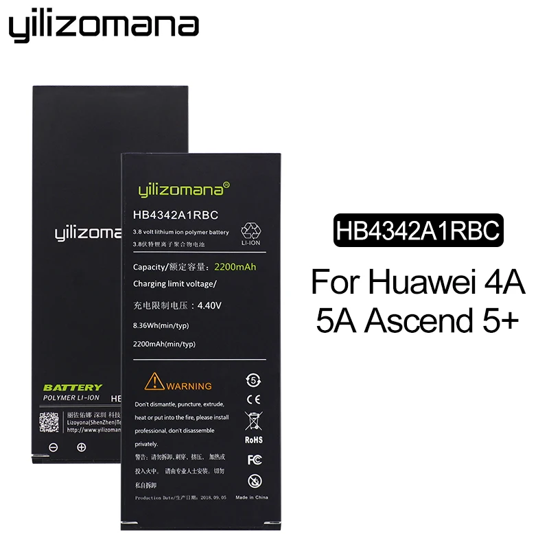 YILIZOMANA Оригинальный аккумулятор для телефона HB4342A1RBC Huawei Honor 4A 5A Y5II Y5 II 2 Ascend 5 + Y6 SCL TL00