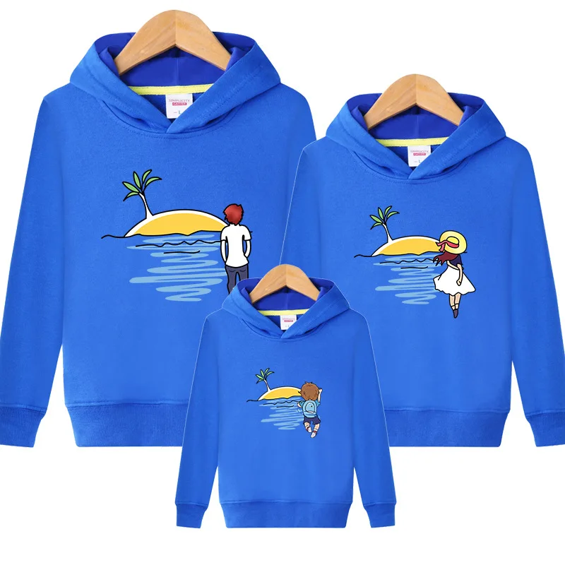 2019 семейные одинаковые наряды хлопковые толстовки свитшот для мамы папы дочки