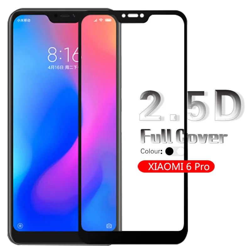 Закаленное стекло 2.5D с полным покрытием краев и защитой от царапин для Xiaomi Redmi 6 pro