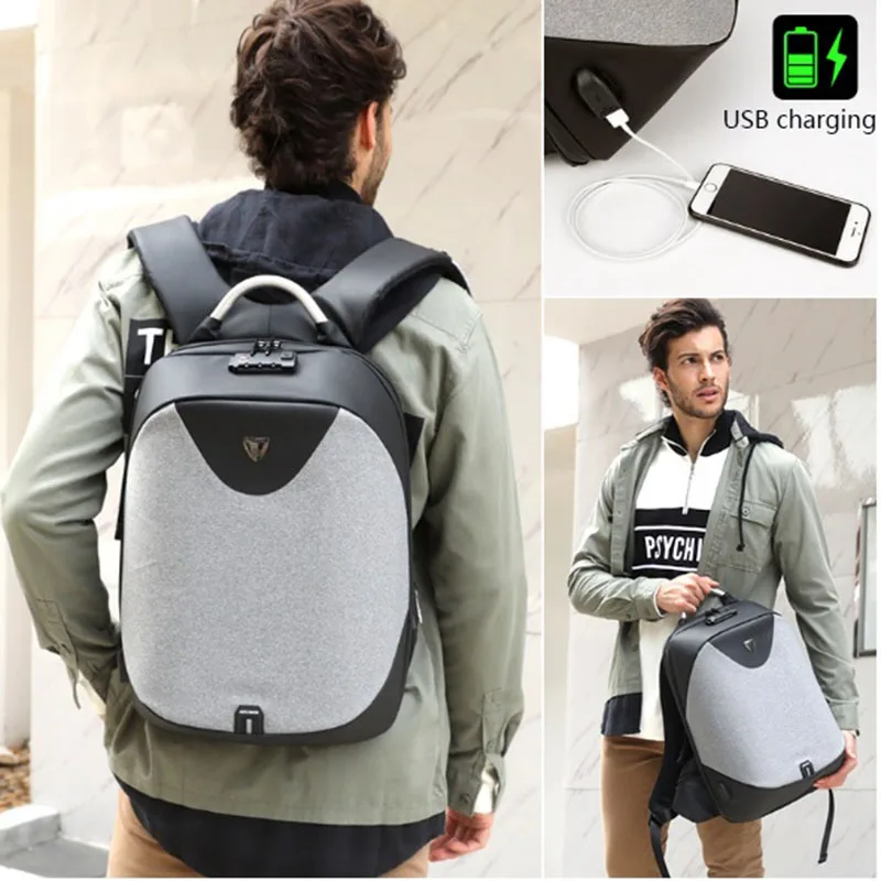 ARCTIC HUNTER новый мужской рюкзак с защитой от кражи USB зарядка 15 6 дюймовый для