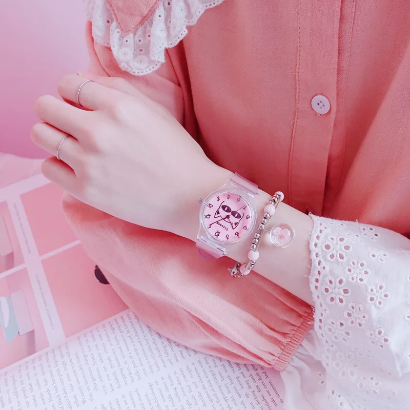 Детские часы с милым мультяшным рисунком прозрачные для детей милые красивые