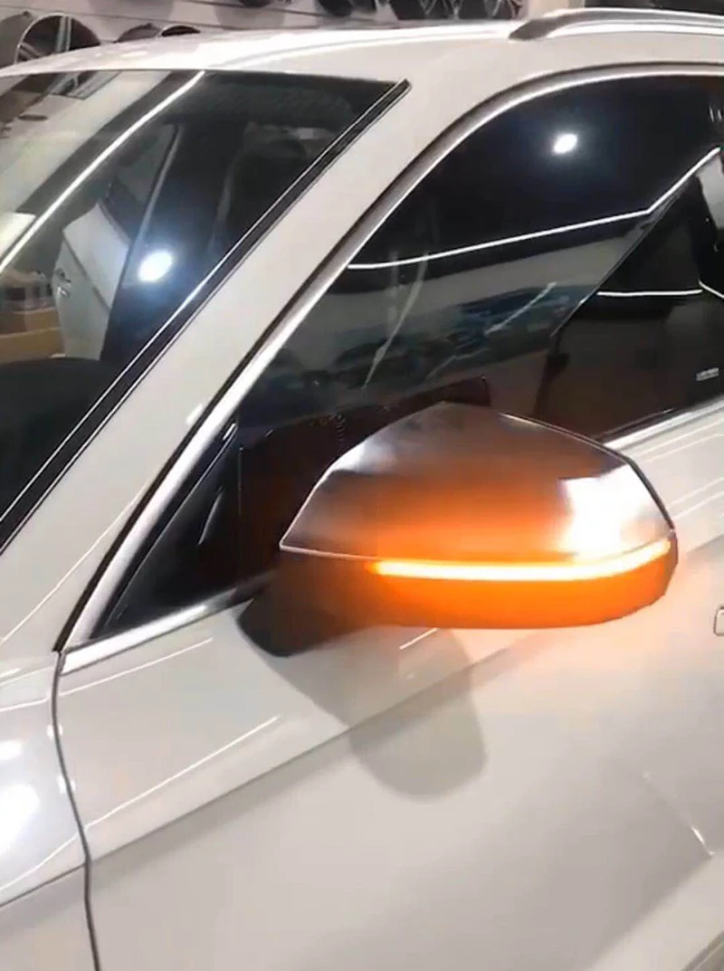 Для Audi Q7 Q5L SQ5 2017 2018 2019 зеркальные крышки с боковым крылом из жемчуга никеля