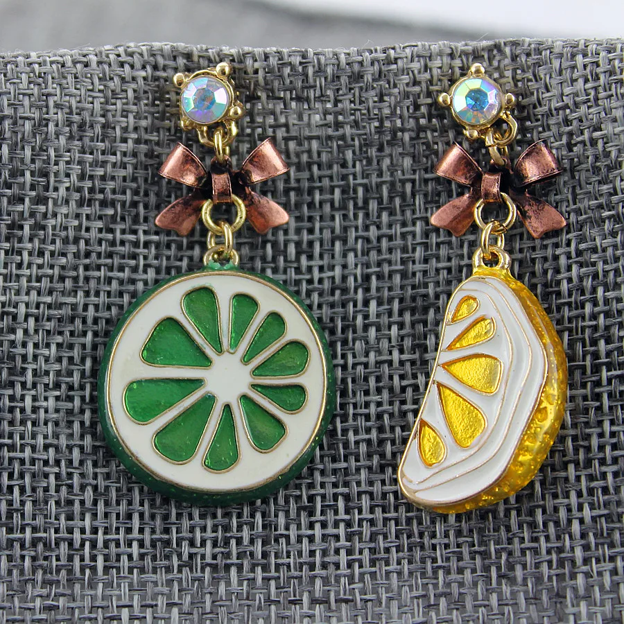 Модные серьги гвоздики новинка 2014 модные чистые свежие и элегантные с лимоном