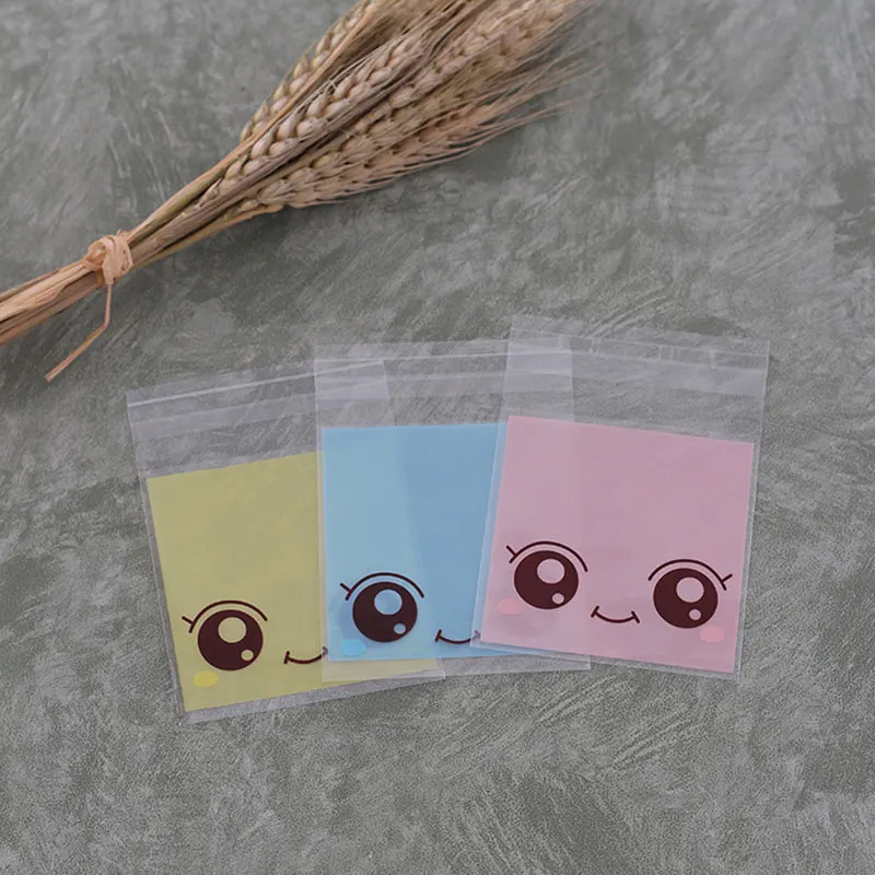 100 шт./лот клейкая сумка с милыми глазами печенье diy Подарочные сумки для