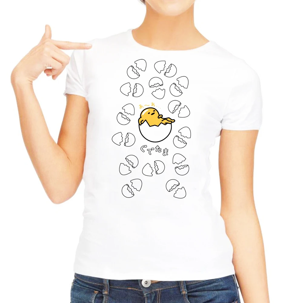 Забавная Милая футболка Gudetama Lazy Egg Yolk с принтом женская 2018 летняя модная японским