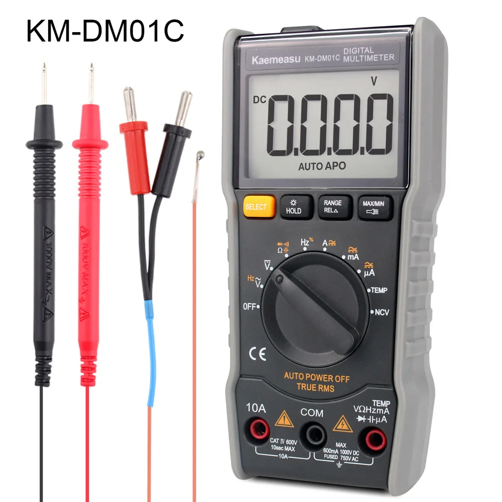 KM-DM01C Многофункциональный интеллектуальный цифровой мультиметр DC/AC Сопротивление емкости NCV True RMS электронный инструмент для обслуживания инструменты - Цвет: KM-DM01C