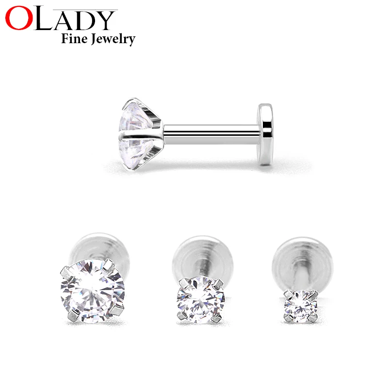 Серьги гвоздики из хирургической стали 316L с фианитом AAA|earring studs earrings|stud earringsearrings
