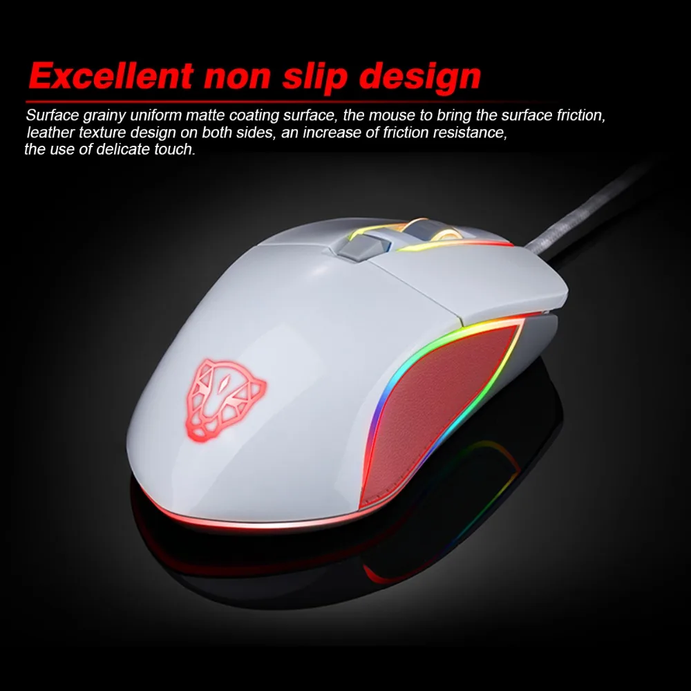 Motospeed V30 игровая мышь, Профессиональная регулируемая, разрешение 3500 dpi, USB Проводная оптическая мышь, RGB светодиодный, подсветка для PC Gamer
