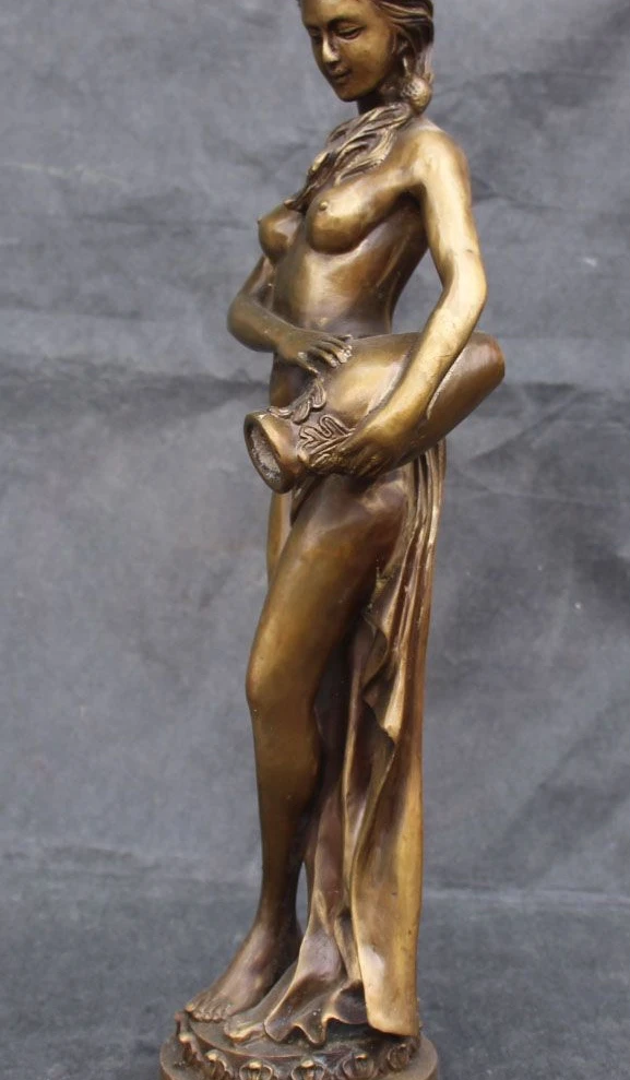 Бронзовая скульптура в стиле вестерн 20 дюймов Очаровательная Обнаженная Женская