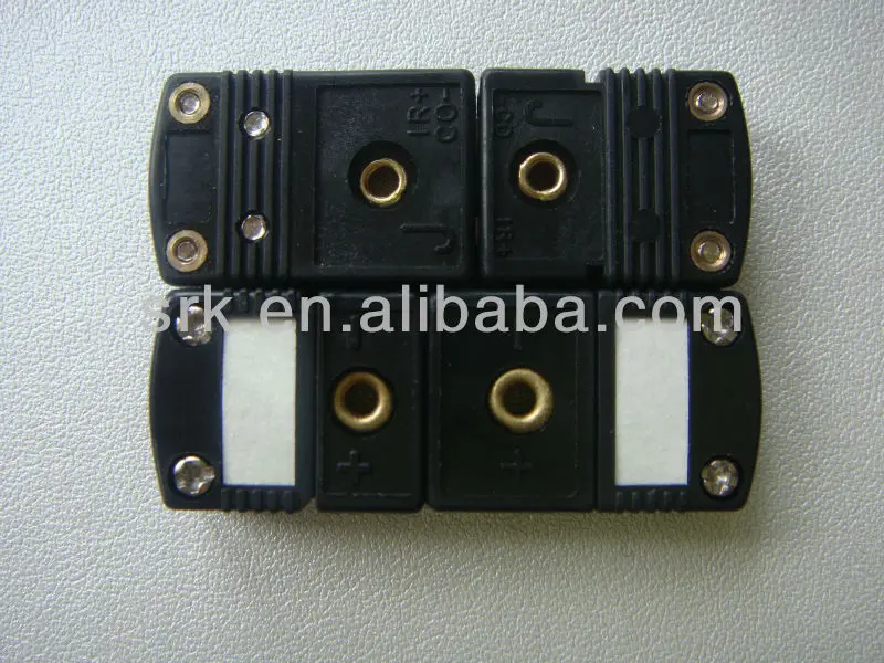 Мини разъем термопары J образный черный плоский штекер и гнездо|pin plate|pin blockfemale to