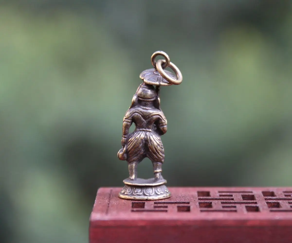 4 см индийский буддизм чистый Бронзовый Слон Ганеш скульптура Будды амулет