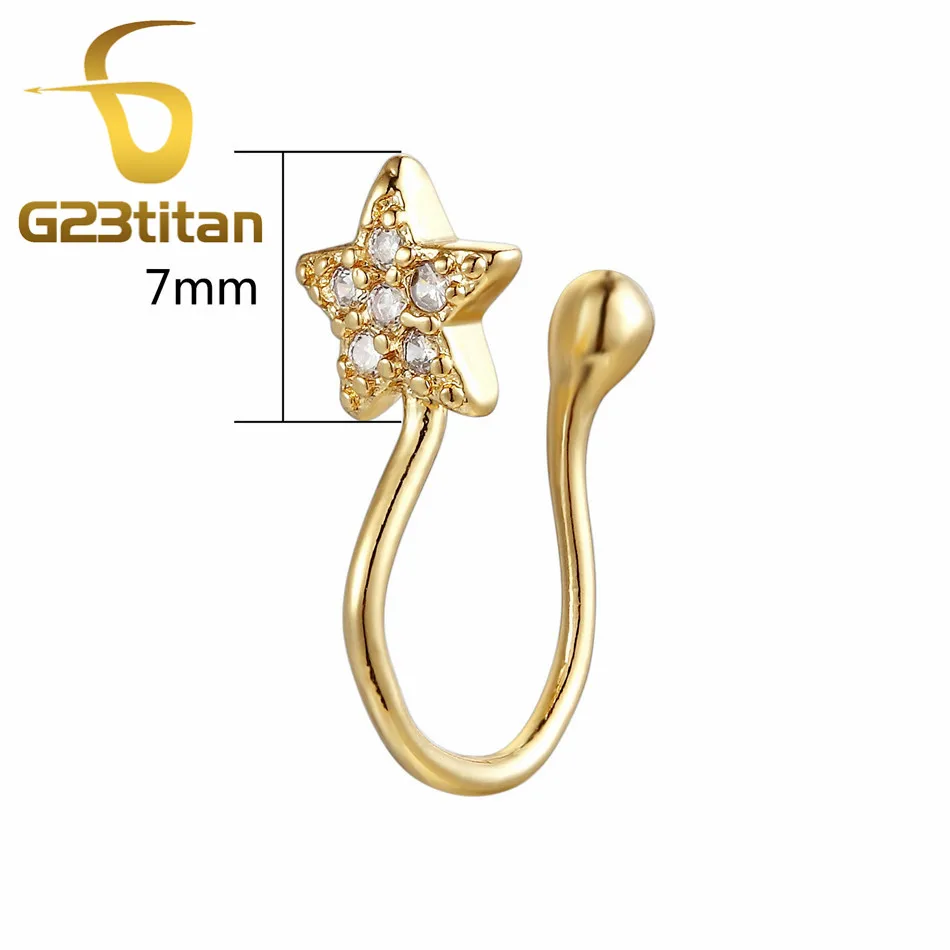 Поддельные кольца G23titan для пирсинга серьги Клипсы из розового золота с