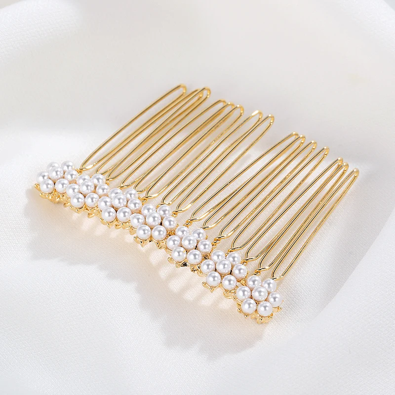 CHIMERA Fashion Simple Wedding Hair Comb Pearl Crystal Flower Rhinestone Hairpin Alloy Clips for Women Bride Accessories Jewelry | Украшения