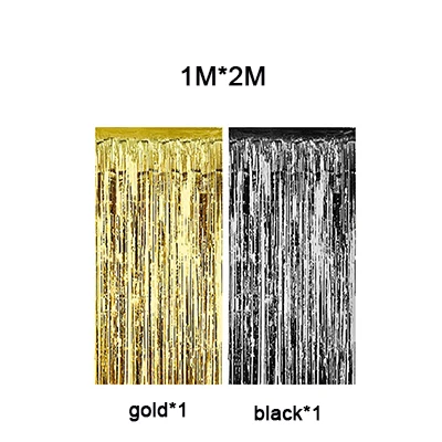 backdrop curtain Индивидуальное украшение на день рождения, Черное золото, 18, 30, 40, 50, 60, 70, для девочек, украшения для дня рождения, для взрослых, Висячие завитки, набор, сделай сам - Цвет: backdrop curtain