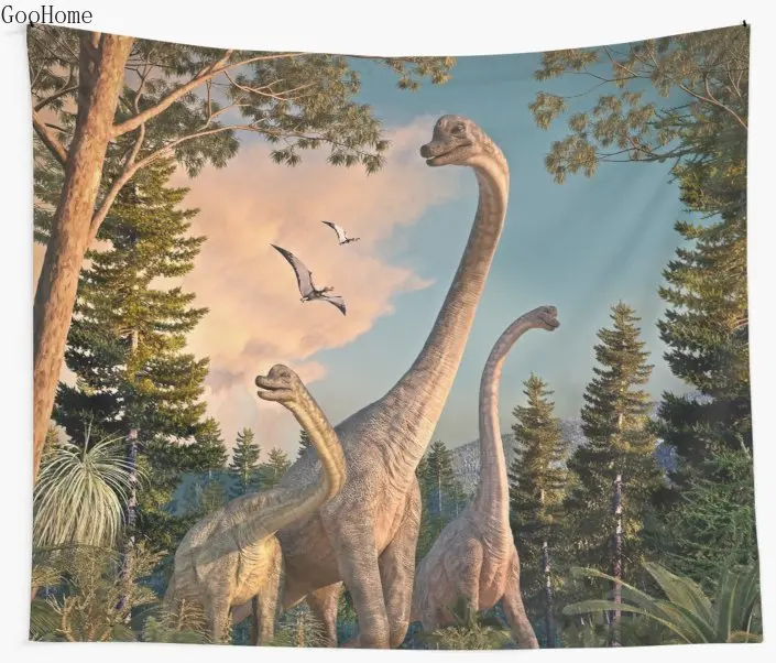 Настенный гобелен с изображением Brachiosaurus Walk Dinosaur пляжное полотенце плед одеяло