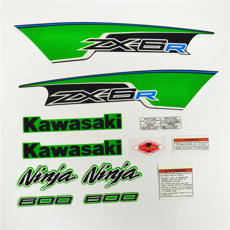 Зеленый Мотоцикл для Kawasaki NinjaZX6R 12 Ninja ZX 6R 2012 ZX6R наклейка на обтекатель полный комплект аппликация Высокое качество весь автомобиль наклейка - Цвет: Зеленый