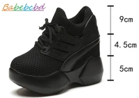 babebcbd spring 2019 new sneaker womens net cloth shoes inside high womens thick soles travel casual shoes 10cm