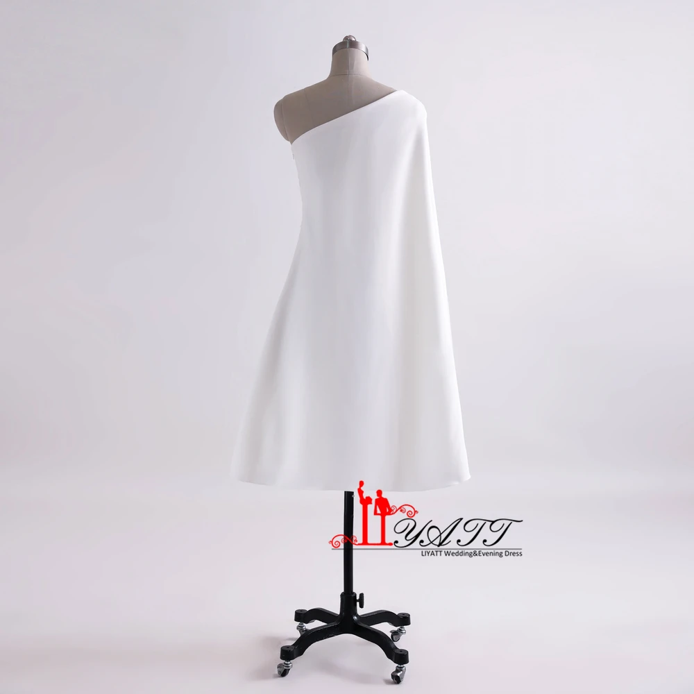 Белое платье на одно плечо для выпускного вечера 2017 мусульманское вечернее