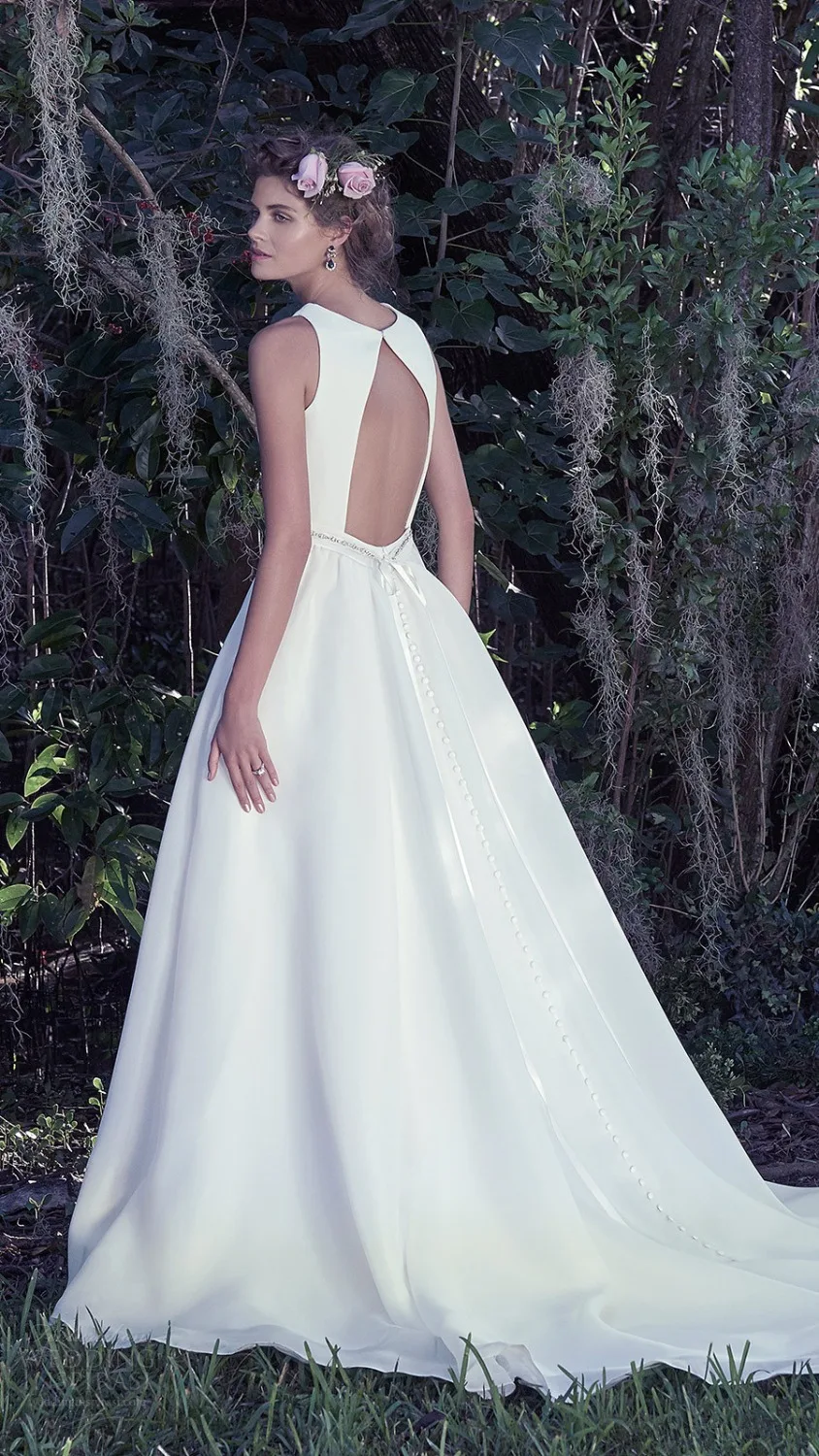 2016 Строки Новое Прибытие Бисероплетение Простой Свадебное Платье О-Образным