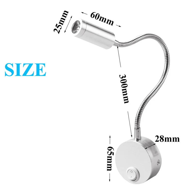Светодиодная настенная лампа в виде шланга гибкий прикроватный светильник для