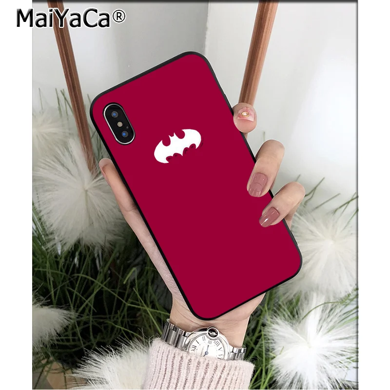 MaiYaCa DC супергерой Бэтмен логотип ТПУ Мягкие аксессуары для телефона чехол iPhone 8 7 6
