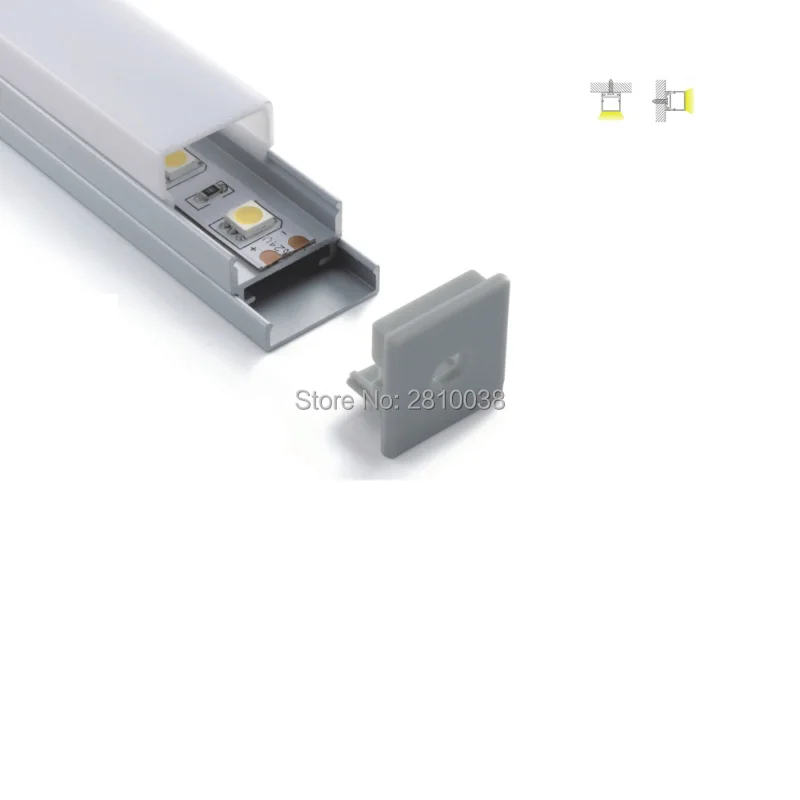 10 X 2M Sets/Lot U shape led alu profile and anodized silver aluminium led extrusion profiles for wall or ceiling lamps