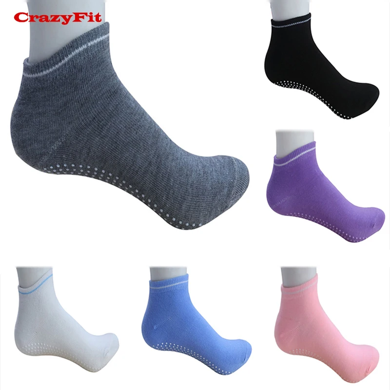 CrazyFit, носки для пилатеса, йоги, для взрослых женщин, Нескользящие, противоскользящие, для девушек, фиолетовые, для танцев, фитнеса, спортзала, хлопковые, для спорта, носки