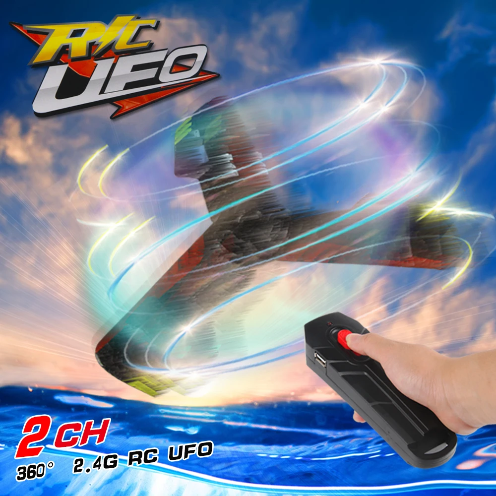 UFO игрушка самолет Бумеранг креативный мини-Дрон Радиоуправляемый квадрокоптер с дистанционным управлением перезаряжаемая летающая тарелка со вспышкой светильник 2,4G