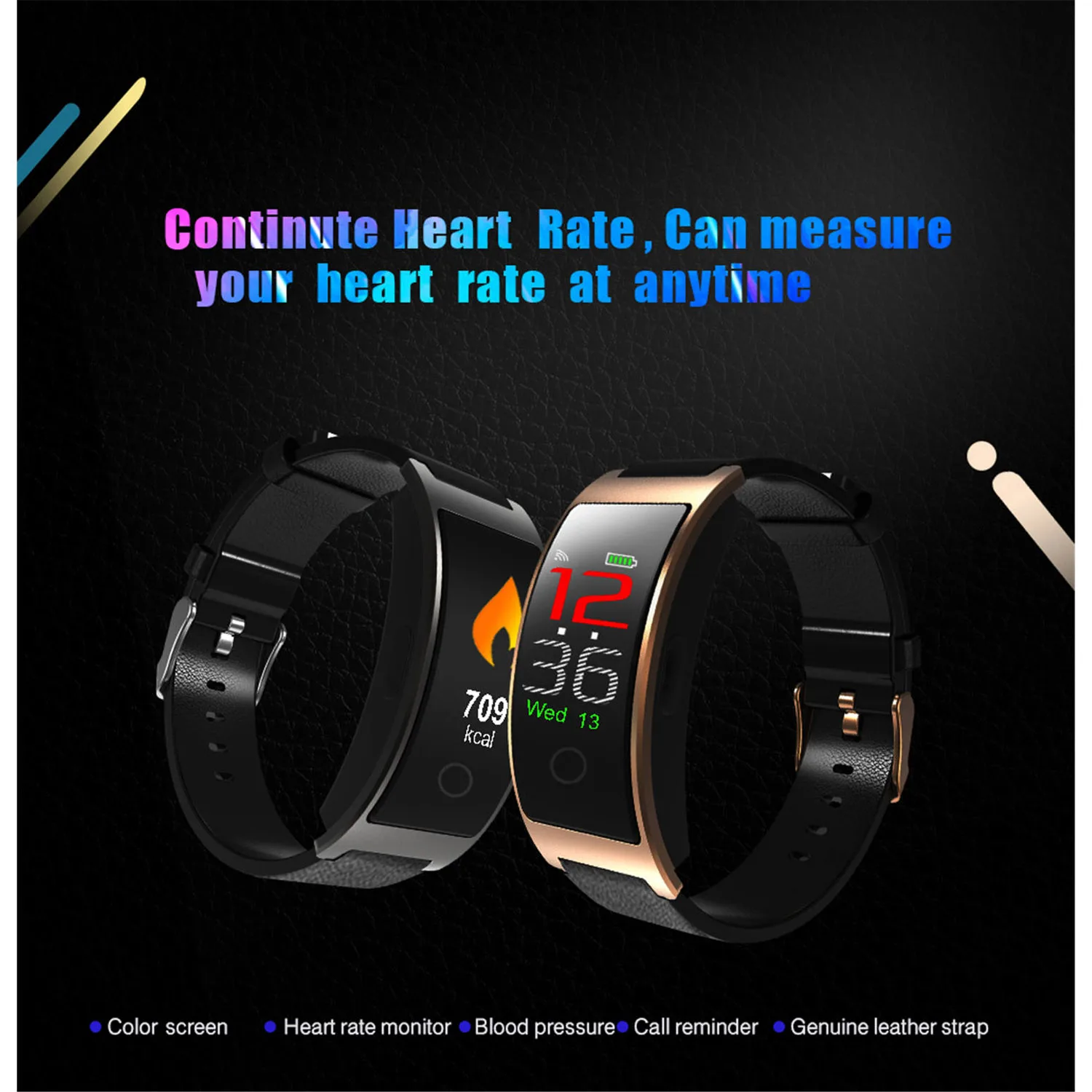 

IP67 Waterproof Smart Bracelet CK11C Smart Band Blood Pressure Heart Rate Monitor Pedometer Wristband Sleep Fitness Tracker