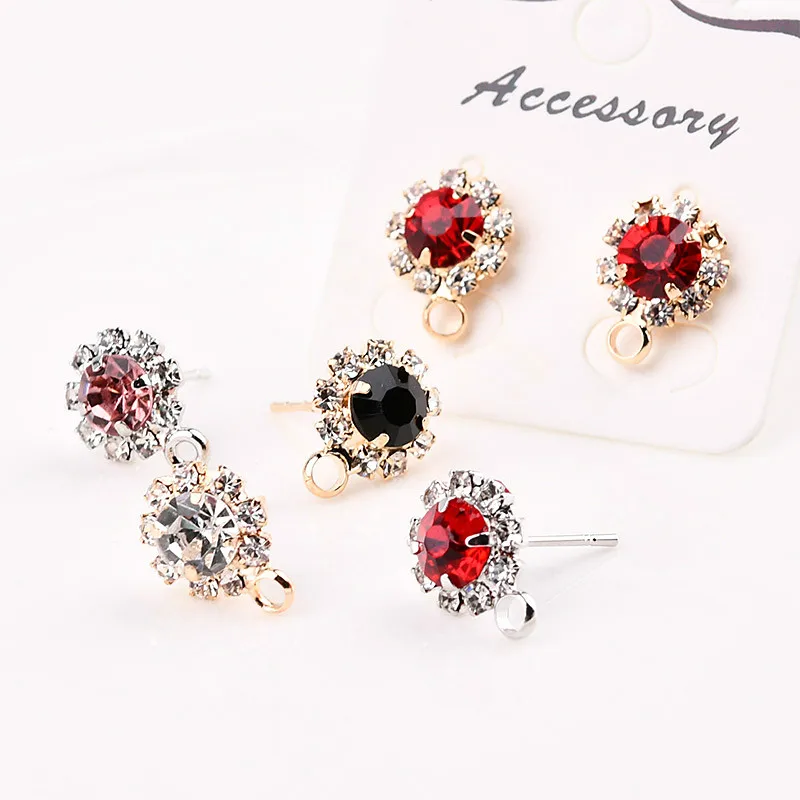 Алмазная дрель круглые серьги гвоздики diy аксессуары ручная работа маленькие