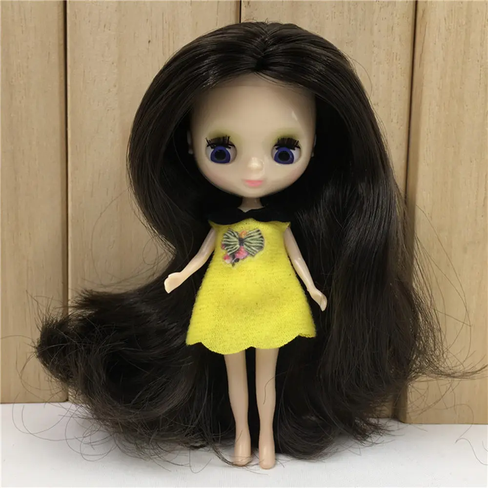 Pullip мини Блит куклы 10 см DIY ню куклы 10 см милые длинные волосы - Цвет: mini nude doll