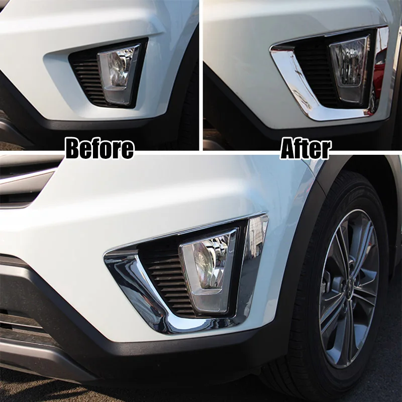 AX хромированный передний задний отражатель противотуманный светильник для hyundai Creta ix25- отделка противотуманный светильник бампер Литье Гарнир