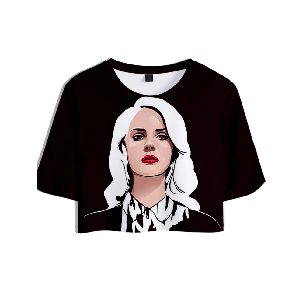 Lana Del Rey, 3D принт, женские летние топы, короткий рукав, мода,, футболки, повседневные, для девушек, сексуальные, стильные, футболки