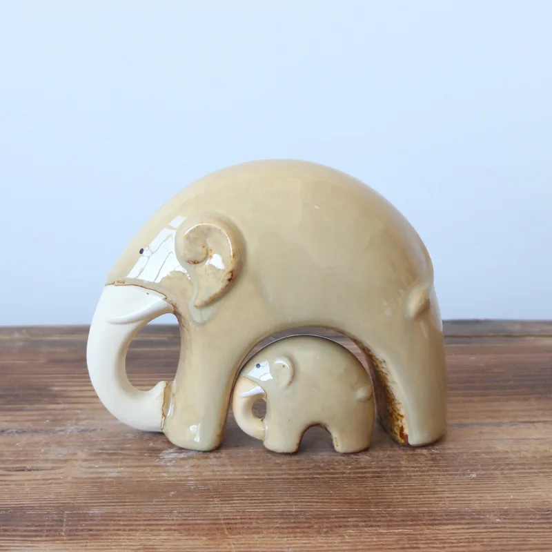 2 шт. украшения для дома Elephont новая печь керамика матери и ребенка ручная работа